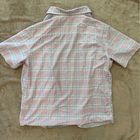 Men’s HUK Tide Point Short Sleeve Button-Down small blue pink white fishing - Picture 3 of 4